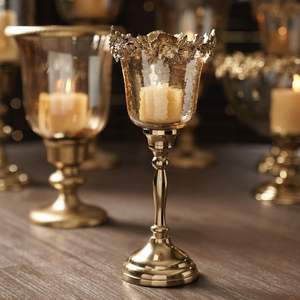 Hammered Texture Shiny <b>Polished</b> Stainless Steel Brass Metal Handmade Gravure Printed Candle Holder Home Lighting Decoration - Product Image 4