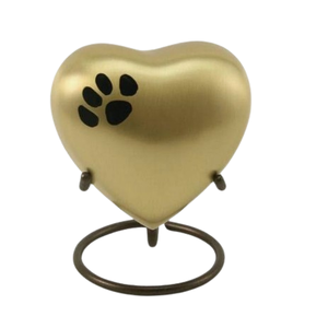 Paw Print Gold Finished Metal Keepsake Urn For <b>Funeral</b> <b>Supplies</b> Ash Storage Jar Metal Urns Aluminum Jar Adult Pet Urn\\ - Product Image 1