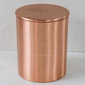 Contenedor de velas de cobre hecho a mano personalizado, tarros votivos de Metal con tapa para decoración del hogar, contenedor de velas perfumadas - Product Image 3
