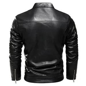Chaqueta de cuero negro de alta calidad para hombre, chaqueta de cuero para hombre, chaquetas de cuero genuino 2024 para invierno - Product Image 2