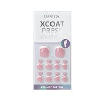 Faux ongles à presser pour les orteils, Grace intemporelle, courts, forme squoval, French manucure, 32 pièces, durables 4 semaines, qualité salon, polymérisables à la lampe, vente en gros