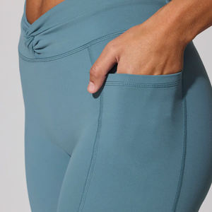 Leggings Deportivos 2025 para Mujer, Control de Abdomen, Logos Personalizados, Cintura Alta Elástica, Pantalones de Yoga Acanalados, 100% Algodón - Product Image 5