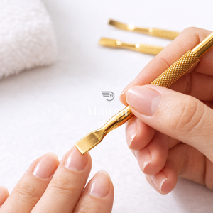 Gold Dual-End Reusable Cuticle Pusher Set Case Stainless Steel <b>Nail</b> Care <b>Kit</b> Manicure Pedicure Tools OEM Custom Logo Supplier - Product Image 5