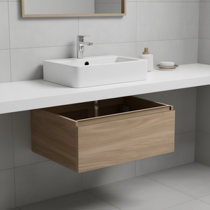 Mobile da Bagno Design Italiano con 1 Cassetto in Rovere Naturale 60cm Koricini - Product Image 3