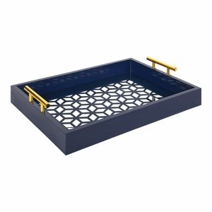 Bandeja de servicio rectangular brillante Mango de resina de madera Utensilios de cocina Alimentos seguros para el hogar Soporte Precio a granel para utensilios de cocina de madera - Product Image 4
