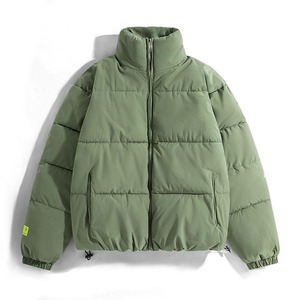 Veste en duvet d'hiver avec logo personnalisé pour hommes Vente de gros Col montant Fitness Bomber Puffer Jacket - Product Image 6