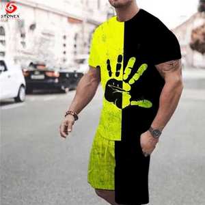 Ensemble 2 pièces d'été décontracté pour hommes Nouvel arrivage Ensemble d'été court avec logo Slim Fit pour hommes - Product Image 4