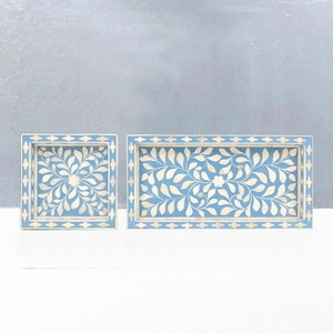 Bandeja Multiusos con Incrustaciones de Hueso Más Vendida para Refrigerios, Frutas, Tazas de Café y Uso Decorativo en el Baño, Procedente de la India - Product Image 6