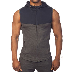 Sweat à capuche de gym sans manches pour hommes séchage rapide Stringer musculation entraînement musculaire respirant Singlet Hood OEM Gym Hoodies sans manches - Product Image 4