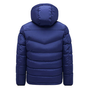 Manufacturer Custom Men's Winter Quilted Puffer <b>Jacket</b> Stand Collar with Black <b>Hood</b> Thick Windbreaker with Front Logo Position - Product Image 6