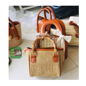 VENTA CALIENTE BOLSO DE PLAYA DE PAJA PARA MUJER BOLSO DE MANO TEJIDO NATURAL ESTILO DE MODA HIERBA MARINA EVENTO DE REGALO BARATO AL POR MAYOR - Product Image 6