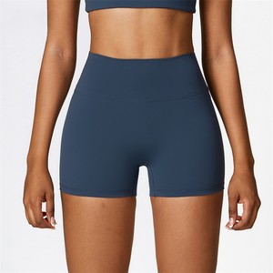 Conjunto de pantalones cortos de gimnasio de 2 piezas personalizados para mujer, ropa de Yoga para invierno, cuello levantado, decoración con cremallera, pantalones cortos de invierno con patrón sólido - Product Image 4