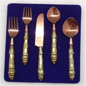 100% ensemble de couverts sans danger pour les aliments ensemble de couverts en acier inoxydable poli argent de luxe de haute qualité pour les restaurants de cuisine hôtels - Product Image 2