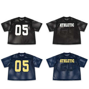 เสื้อยืดคอกลมแขนสั้นสำหรับผู้ชายเสื้อครอปตาข่ายโพลีเอสเตอร์สำหรับทั้งชายและหญิงดีไซน์ใหม่2025 - Product Image 5