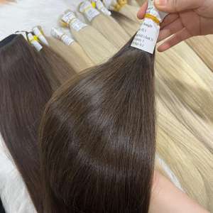 Venta al por mayor 2,1 extensiones de cabello virgen brasileño 100 gramos cutícula alineada color natural suave para Navidad - Product Image 1