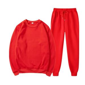Ensembles de survêtements personnalisés pour hommes Jogger en polaire uni avec logo sur le devant 100% polyester deux-pièces pour adultes-pour l'automne - Product Image 4