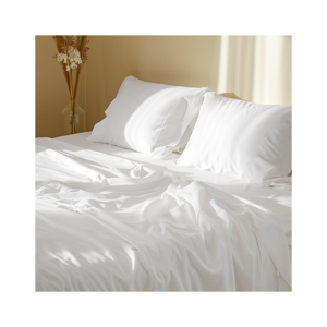 Funda nórdica de algodón blanco de grado hotelero con sábana plana de estilo liso Juego de sábanas desechables - Product Image 2