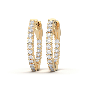 ต่างหูห่วงสีทอง14K ประกายเพชรโมอิสทรงกลม1.00Ct ที่มีความซับซ้อน - Product Image 2