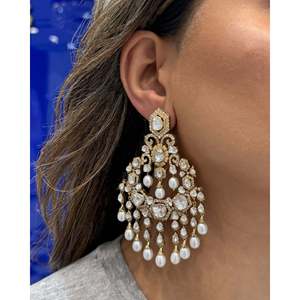 Boucles d'oreilles pendantes tendance Chaandni Raatein Chandbalis - Product Image 2