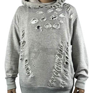 Best Quality Men's Distressed Hoodies 100% Cotton Basics Stylish New Design for Winter Season Solid <b>Pattern</b> Hooded Collar - Product Image 2