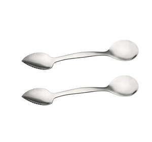 Cuillère à pamplemousses en acier inoxydable Couverts double face et cuillère à pamplemousses Argent poli miroir de la meilleure qualité - Product Image 1