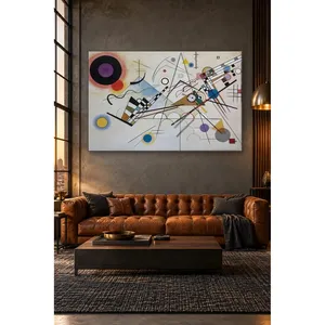Impression sur toile de la composition de Kandinsky avec des cercles et des lignes - Product Image 1