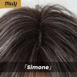 ซิโมน -DWY วิกผมสังเคราะห์แบบไม่ต้องใช้กาว ความยาวแบบยาว ตัดเป็นชั้นๆ ลอนคลื่น สีเทาไล่ระดับสีเทาอ่อน ลูกไม้โปร่งใส คุณภาพสูง ทนความร้อน - Product Image 2