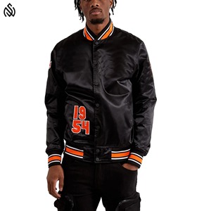 Veste universitaire en satin pour homme, respirante, avec logo brodé, nouveau style, veste d'hiver, vente en gros - Product Image 1