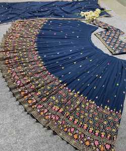 Séquence de broderie georgette la plus choisie lehenga choli avec dupatta vêtements de mariage meilleur prix vêtement ethnique magasin pour femmes - Product Image 2