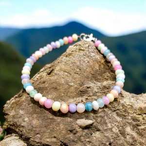 Femmes 2025 été plage tendance léger Style global multicolore opale perlée pour Bracelet bonbons opale bijoux 5-6mm serrure - Product Image 5