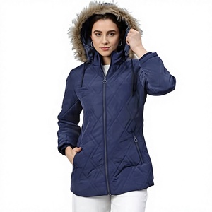 High Quality Women's Slim Parka Eco-Friendly Quilted Polar Fleece Outerwear Big Fur Collar Breathable Durable Autumn Winter - Product Image 1