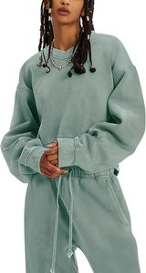 Vêtements de sport 2 pièces de haute qualité pour femmes Pull à manches longues Sweat-shirt Pantalon de jogging Taille élastique Personnalisable - Product Image 2