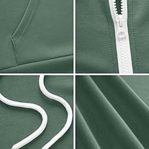 Venta caliente Fleece Full Zip Athletic con capucha de manga larga con bolsillos laterales Heavy Weight Luxury Fit Unisex Tri-blend Hoodies - Product Image 3