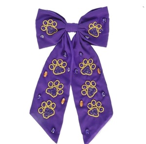 Árbol de Navidad con cuentas bordado lazos para el cabello con detalles de diamantes de imitación lazo de algodón de la India hecho a mano para mujeres y niñas - Product Image 2