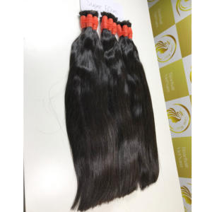 Meilleure vente Extensions de cheveux humains crus Remy de haute qualité, bouclés, en vrac, à cuticule alignée, brun vietnamien, de couleur foncée, prêtes à être expédiées - Product Image 4