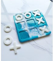 Tic Tac Toe et Solitaire 2in1 en résine époxy faits à la main Jeu d'intérieur pour enfants Vente chaude Artisanat naturel