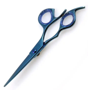 Vente en gros Ciseaux à cheveux bleus en acier inoxydable avec revêtement au plasma Ciseaux de salon Céramique Titane émoussé Coiffeur - Product Image 3