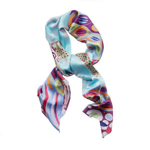 High Quality 100% Silk Charmeuse <b>Scarf</b> Custom Design Logo Printed Digital Silk Screen Method High Quality Polyester Silk <b>Scarf</b> - Product Image 5