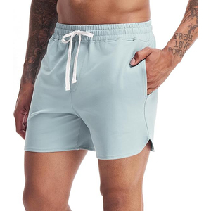 cotton soft shorts men fleece lounge wear <b>elastic</b> waist casual summer gym training comfort style - Product Image 1
