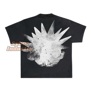 Stone Wash t-shirt pour hommes nouveau Style court coupe ample 100% Vintage coton t-shirt pour Street Wear garçons - Product Image 6