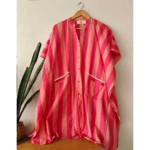 เสื้อคลุมอาบน้ำลายทางคอตตอนแคนดี้สำหรับผู้หญิง - Product Image 4