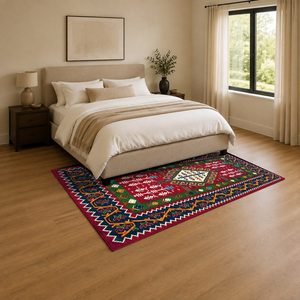 <b>RUGS</b> DEPOT LXDP-0710 Wholesale Red Burgundy Vintage Patchwork Digital Printed Machine Washable Chenille Area <b>Rug</b> <b>Non</b> <b>Slip</b> - Product Image 3