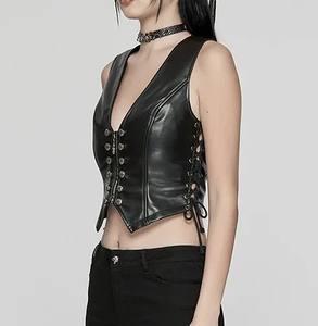 Nouveau gilet court en cuir véritable respirant pour femmes, style hip-hop, en peau de mouton, vente en gros - Product Image 4