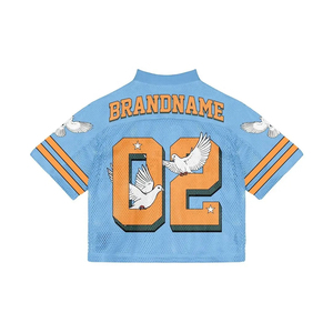 Magliette in <span class=keywords><strong>maglia</strong></span> <span class=keywords><strong>da</strong></span> football americano con logo ricamato sublimato e personalizzato in <span class=keywords><strong>maglia</strong></span> squadrata di poliestere streetwear top in <span class=keywords><strong>maglia</strong></span> <span class=keywords><strong>da</strong></span> <span class=keywords><strong>calcio</strong></span>