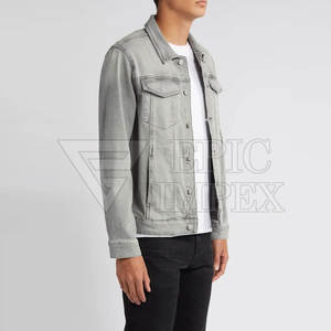 Lavage à l'acide Jean veste classique hommes Streetwear vêtements d'extérieur personnalisable commande en gros prêt - Product Image 1