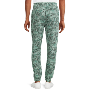 Pantalones de chándal estampados elegantes para hombre en mezcla de algodón ligero con cintura elástica y diseño de pierna cónica - Product Image 3