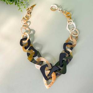 Collar con Colgante de Cuerno Natural Estilo Animal, Regalo de Boda, Joyería Decorativa con Ágata de la India - Product Image 2