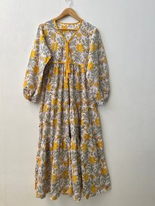 Maxi abito in cotone 100% Boho Western nuovo arrivo <span class=keywords><strong>Moda</strong></span> estiva <span class=keywords><strong>Moda</strong></span> abito europeo con bottoni lungo Vestido bohémien - Product Image 4