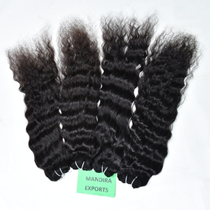 Cheveux bruts 100% non transformés pas cher vierges naturels aucun poux faisceaux couleur noire crépus longs bouclés extensions de cheveux humains indiens - Product Image 3