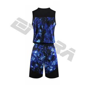 Uniformes de basket-ball personnalisables en gros, uniformes de basket-ball pour hommes, bleu et noir, style streetwear, équipe sportive, style powermax - Product Image 3
